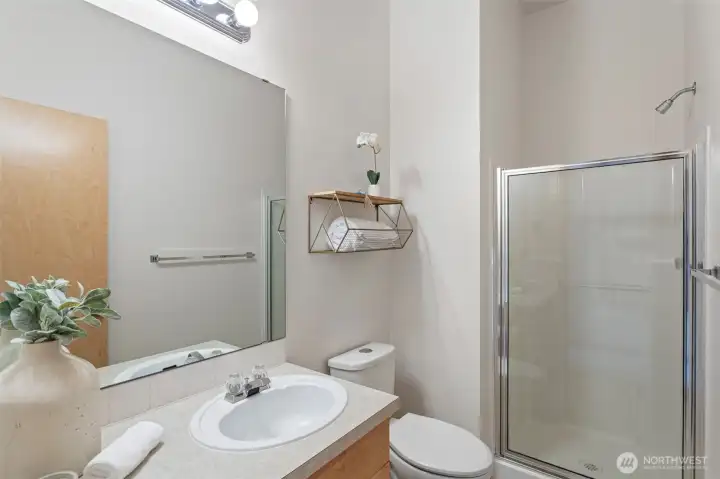 Bathroom off of the hallway