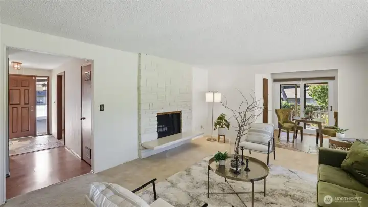Stay cozy all winter long with this wood burning fireplace!