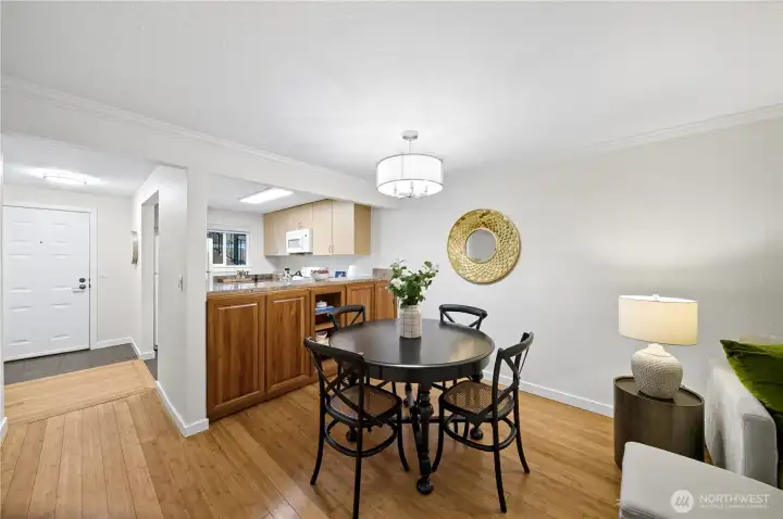 Entry into kitchen and dining