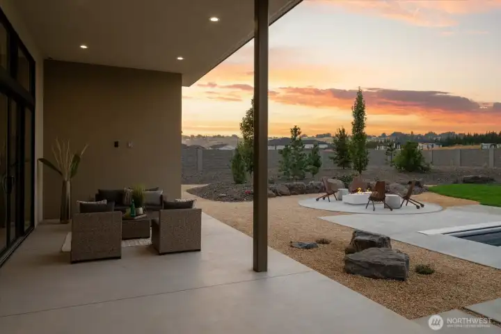 View off covered patio