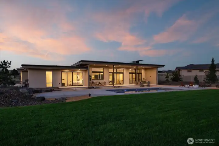 Backyard at dusk