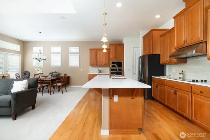 Step-saver kitchen provides for easy maneuvering for higher efficiency while cooking.