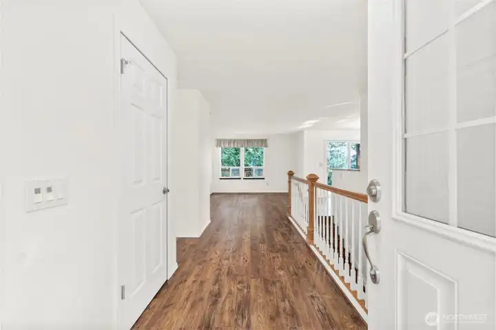 Coming in the front door nature welcomes you from your windows ahead.