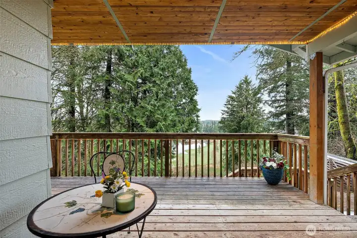 Step out onto your covered deck and enjoy your favorite beverage