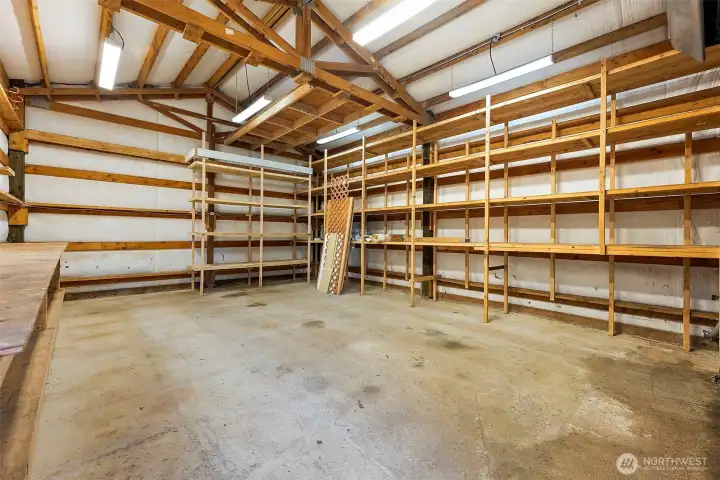 Inside storage shed- This could take care of a lot of storage fees.
