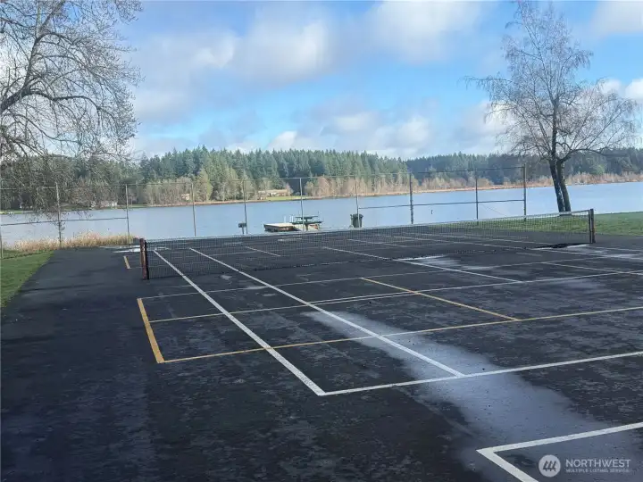 Tennis courts in rec area