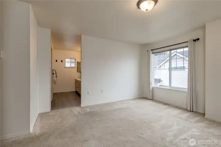Spacious primary suite upstairs