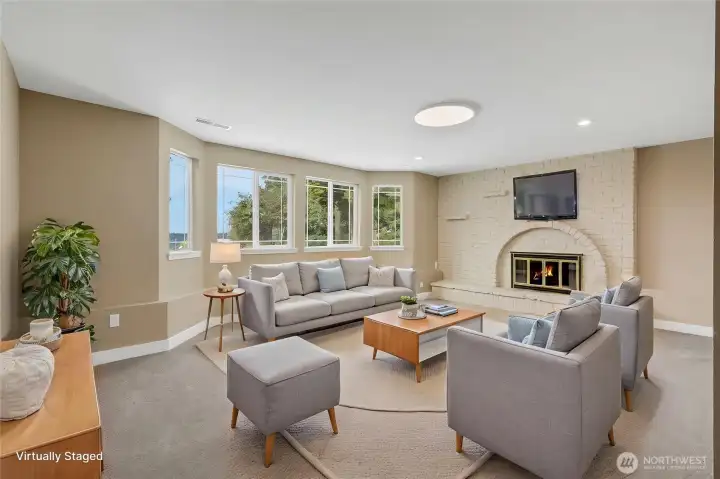 virtually stage lower family room