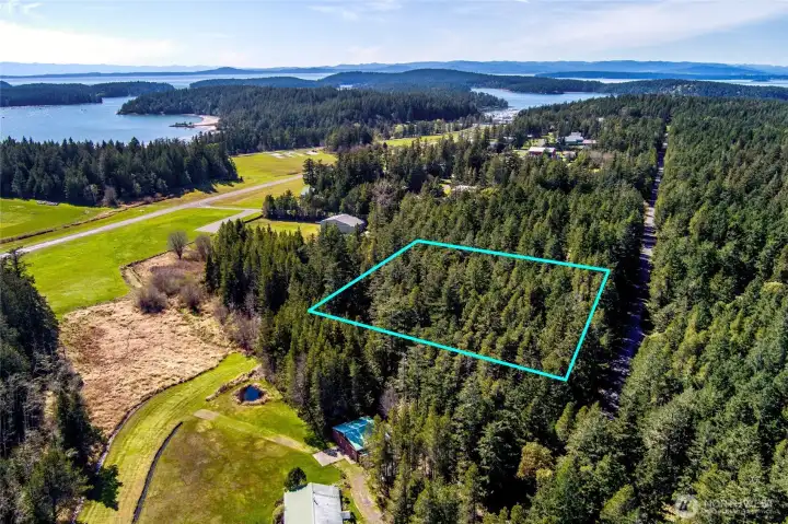 Aerial view of property, airstrip, Westcott Bay and Roche Harbor Aerial view of property, airstrip, Westcott Bay and Roche Harbor