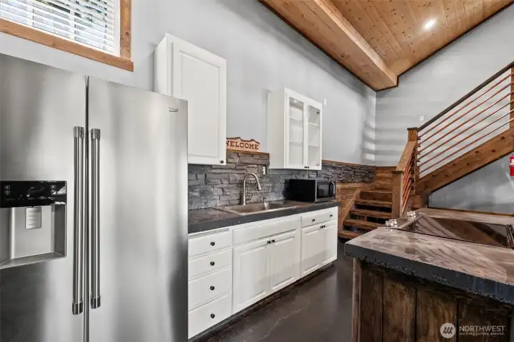 Bright kitchen with ample counter space and functional layout for daily use.