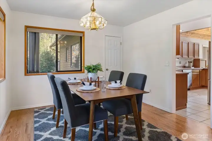 Dedicated dining room, solid hardwood floors
