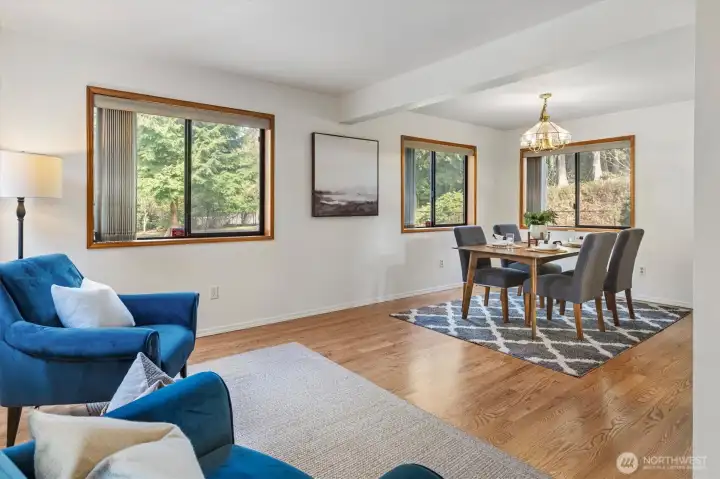 additional living space opens into dining room