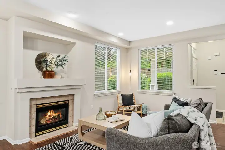 Living room with gas fireplace
