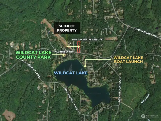 Subject property is just across the   street from Wildcat Lake and within walking distance from County Park.