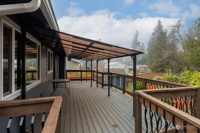 Back deck off of the kitchen.