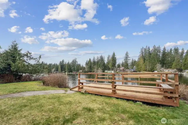 Trails End lake access for enjoying the lake.