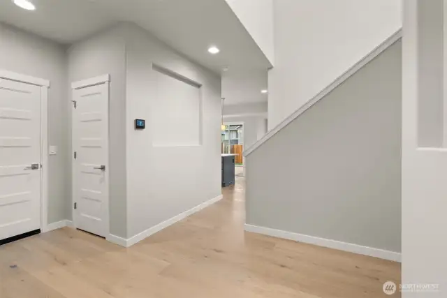 great entryway with closets for extra storage space