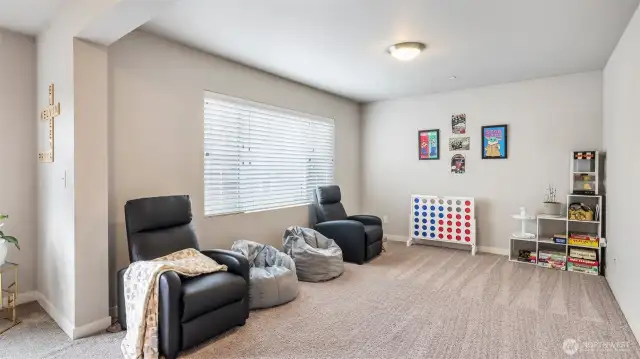 An extra finished room has flexible options.