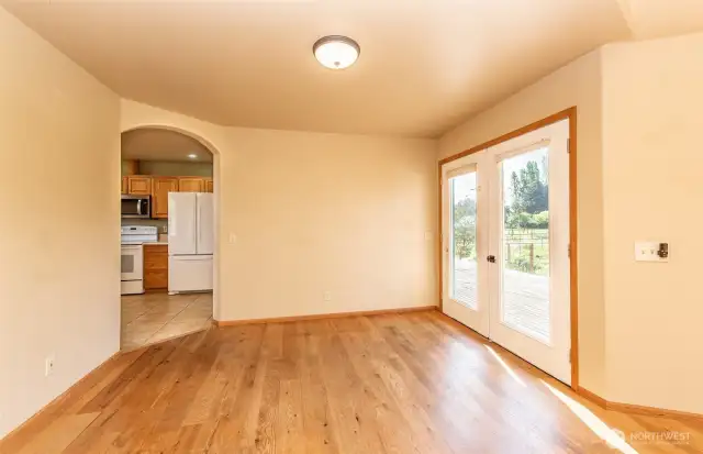 Section of Living Room w/French Doors to back deck