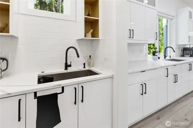 Two large sinks, in the kitchen and in the pantry
