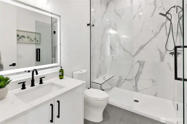 Main bathroom with gorgeous  custom built  shower