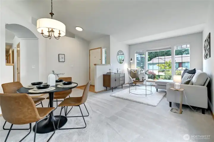 Vaulted ceilings throughout the common living areas.
