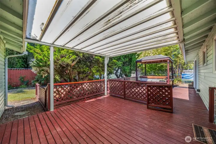 Portion of the deck is also covered for sitting out when the weather is not so nice!