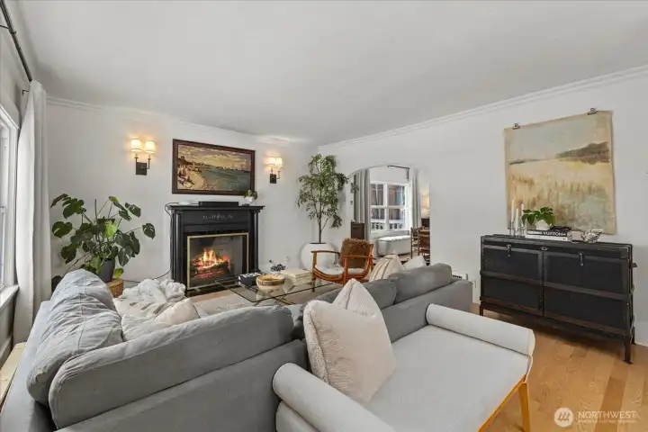 Bright living spaces with new hardwood floors