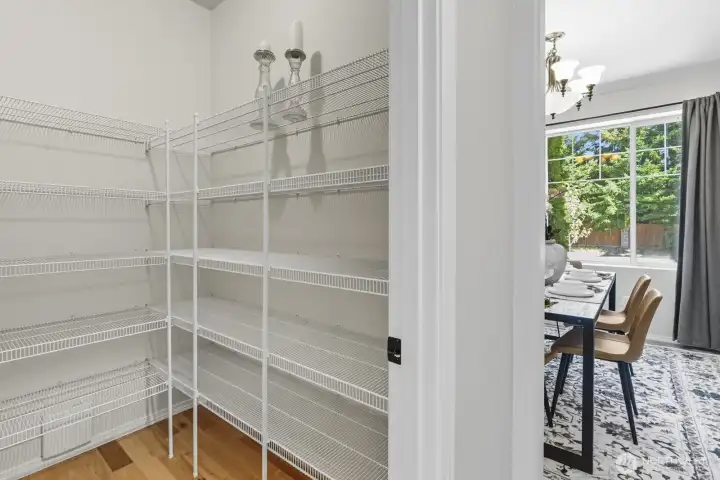 Large walk in kitchen pantry