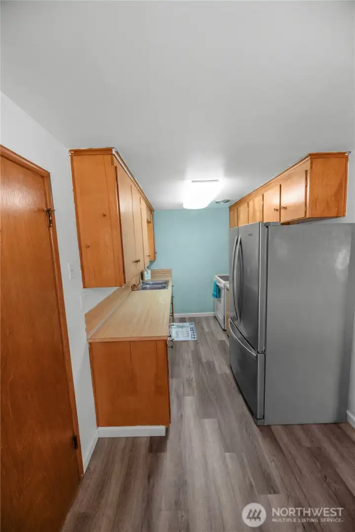 Looking from dining area into kitchen