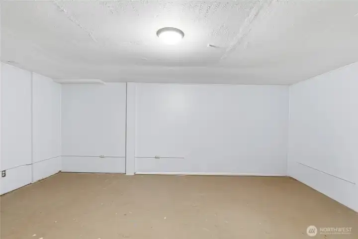 Clean and Spacious rec room in the basement, it's a blank slate for your imagination.