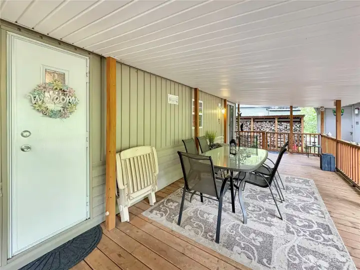 Entry side of park model