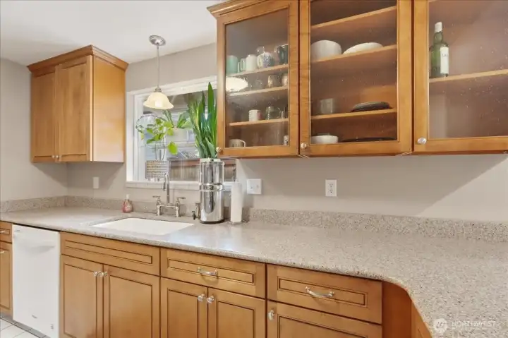 Lovely glass display cabinetry will show off your treasured pieces.