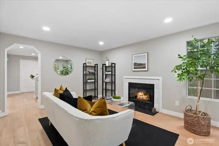 Cozy Living Room with Gas Fireplace