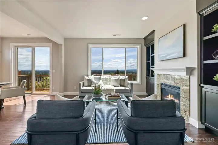 Territorial views from the living room through expansive windows