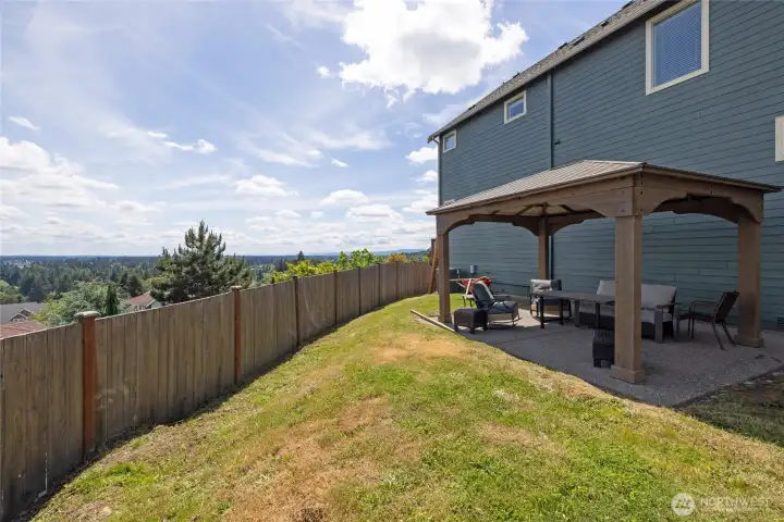 Private gazebo to relax, BBQ, and enjoy Mt. Rainier views