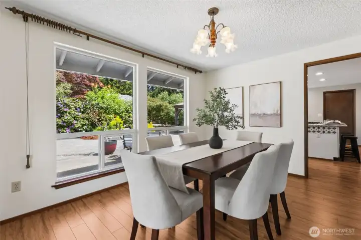 Large windows that fill the home with natural light and bring the outdoors in.