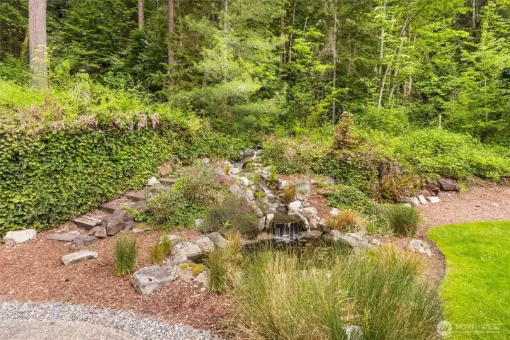 Water Feature with Koi Fish