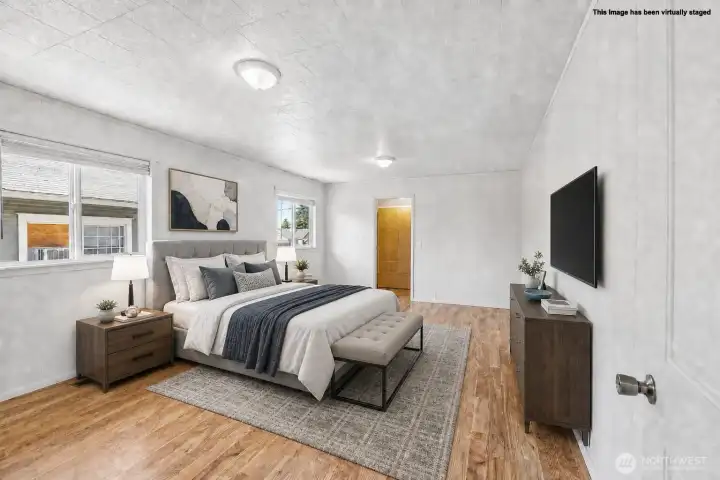 Bedroom virtually staged