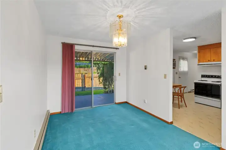 Dining Room with slider to back patio Dining Room with slider to back patio