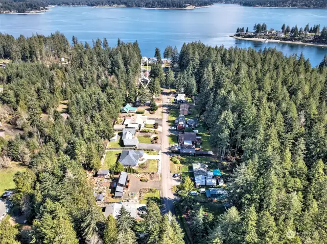 Detroit Townsite off Grapeview Loop Rd in Allyn, shared access to beach and boat launch to Case Inlet on South Puget Sound.