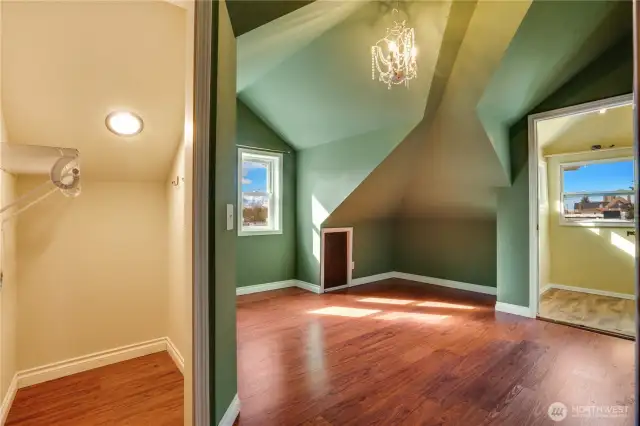 This 3rd floor offers two bedrooms, used most recently as home offices. With 7 bedrooms total, it's easy to find a place for work, rest, guests, and play.