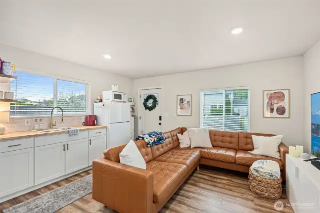 Open concept guest house interior