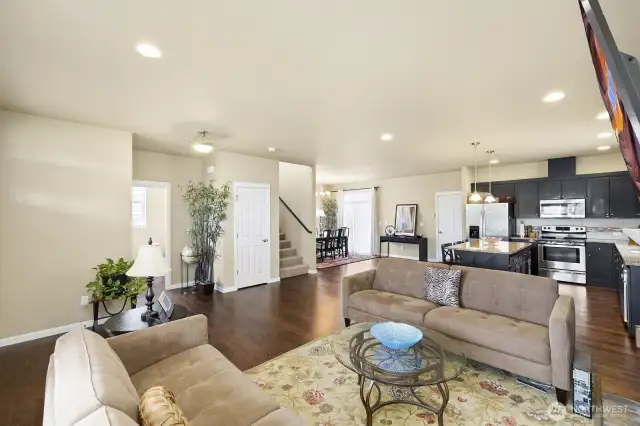 A wide view of the open concept comfortable living for many.