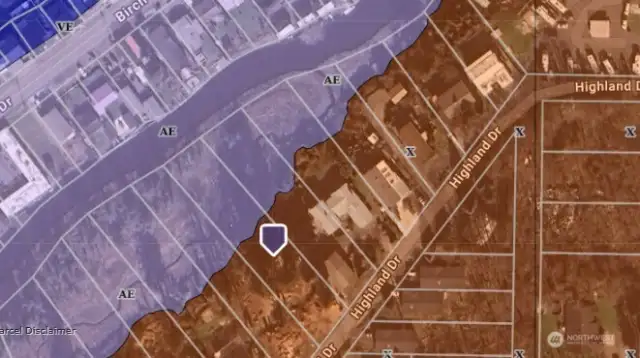 Current Flood Map showing building site out of flood zone.