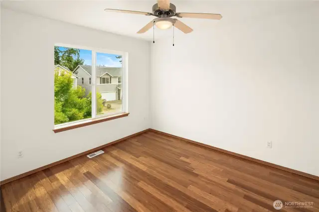 Bedroom #3 - ceiling fan plus a light for all year comfort