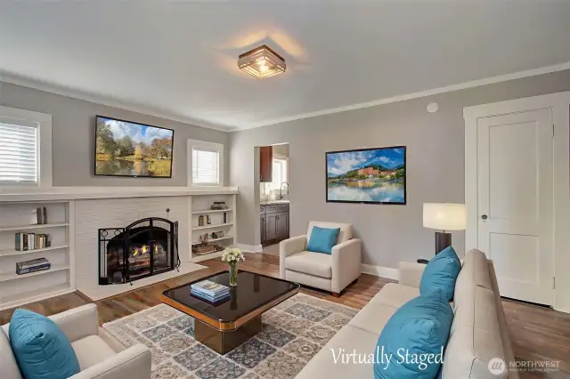 Living room virtually staged