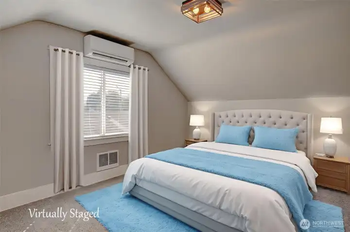 Primary bedroom virtually staged
