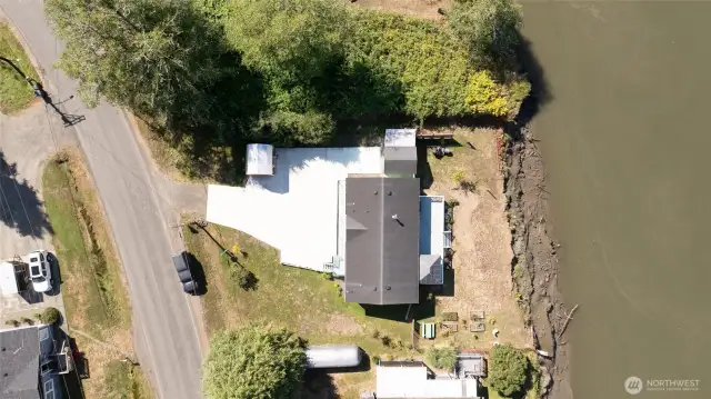 Aerial overhead view