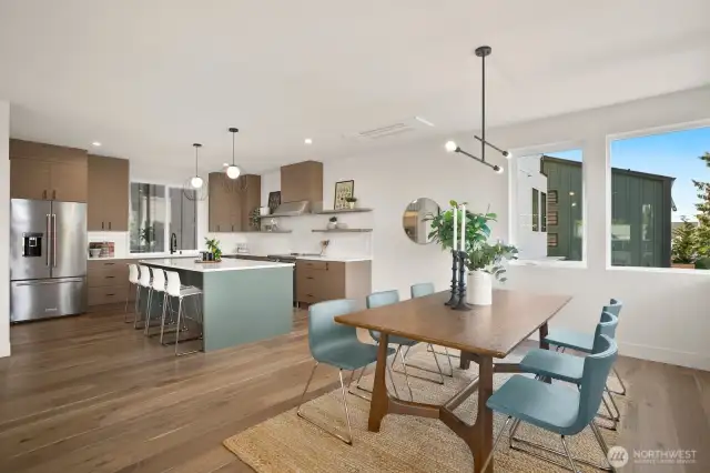 Full sized dining area is large enough for hosting large gatheriings.